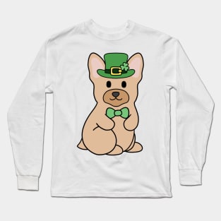 St Patrick French Bulldog Cream Long Sleeve T-Shirt